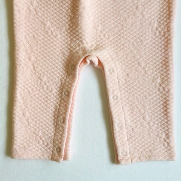 NEW janie & jack soft pink quilted floral jumpsuit 3-6 months baby girl - Picture 3 of 7